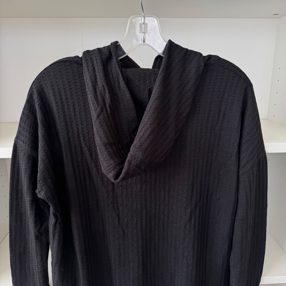 CHASER Black Waffle Thermal Knit Hoodie - Picture 6 of 6